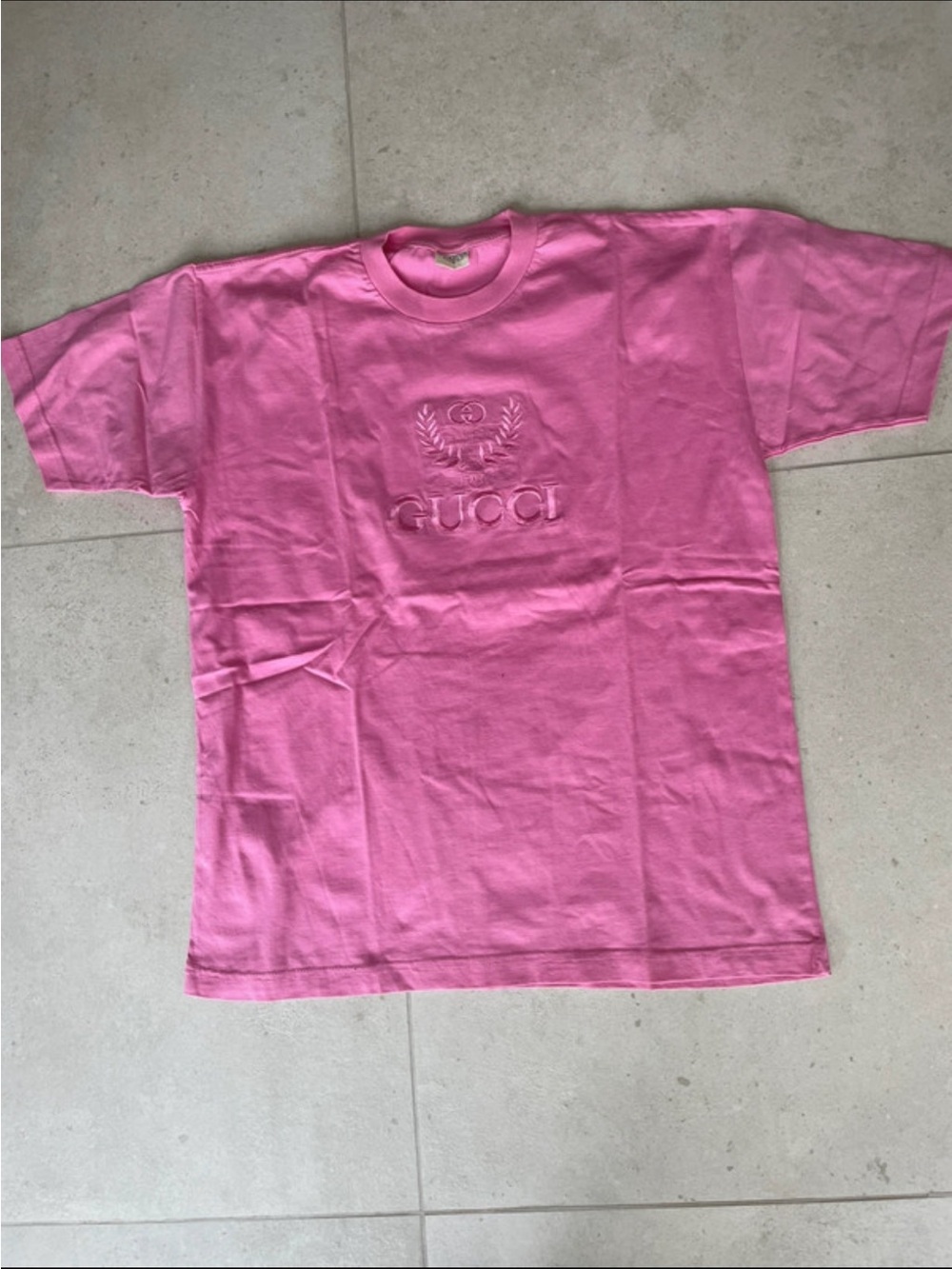 Gucci Bubblegum Pink Embossed Logo Tee